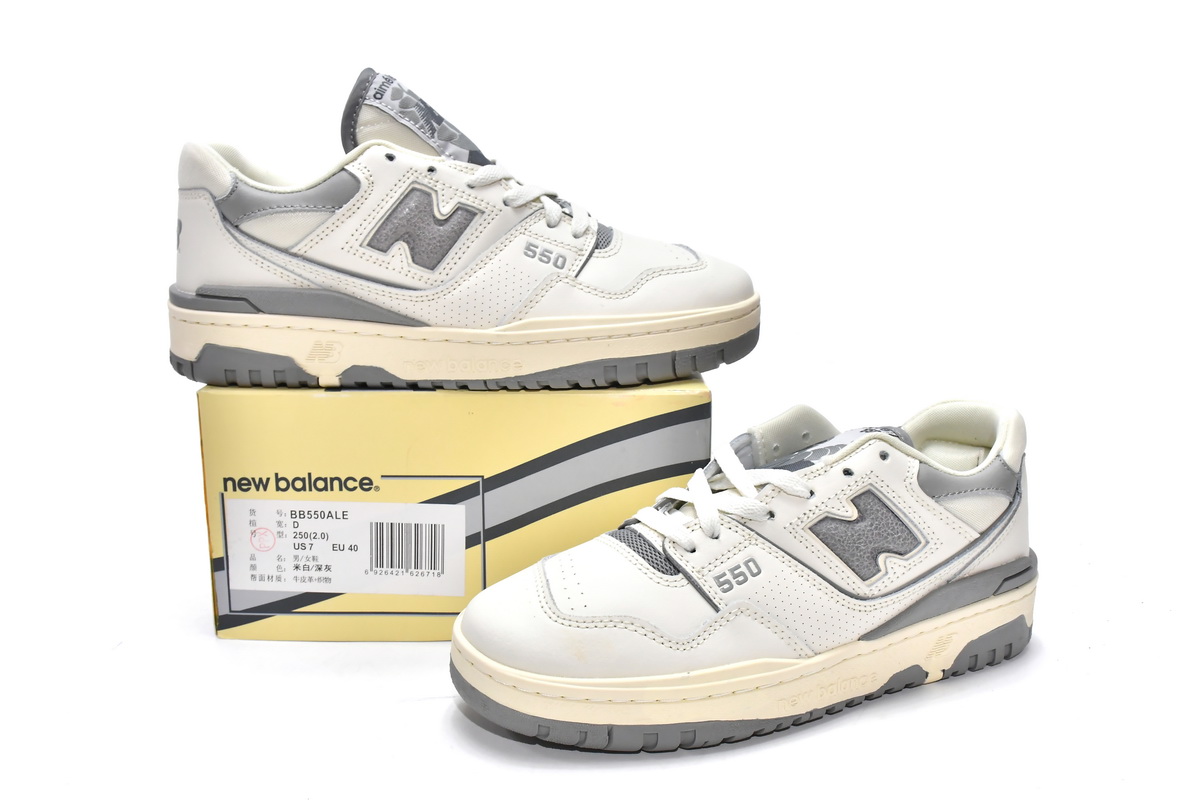 Replica New Balance Shoe BB550ALE Aim Leon Dore x New Balance 550 Silver