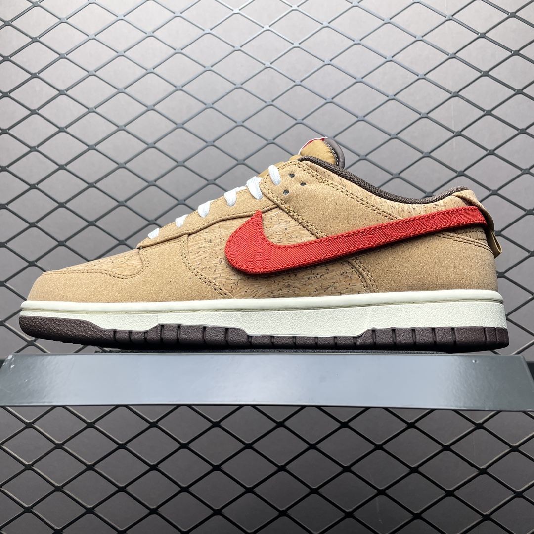 Replica Nike Dunk SB Shoe CLOT x Nike Dunk Low Cork FN0317-121 Size 36-47.5