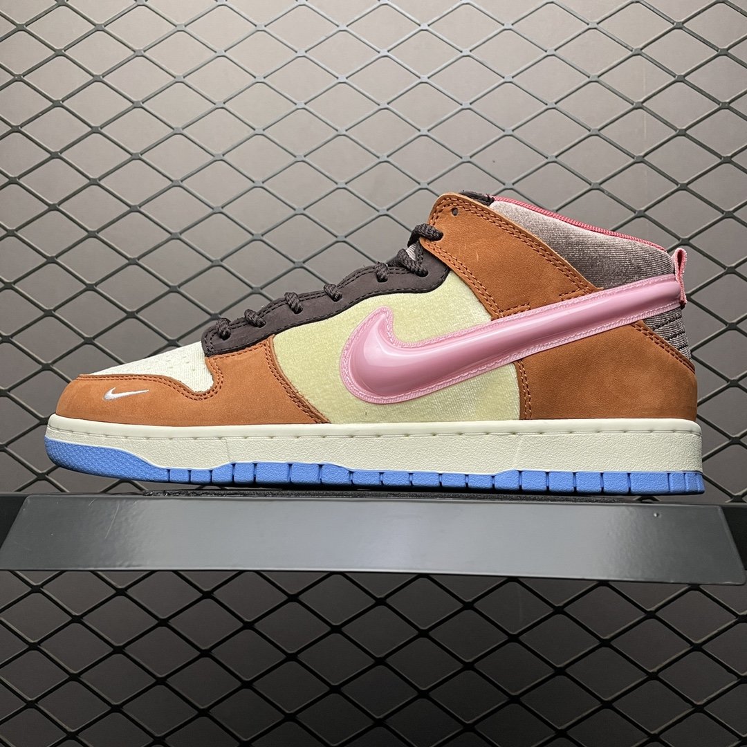 Replica Nike Dunk SB Shoe Social Status x Nike Dunk Mid Chocolate MilkDJ1173-700 SIZE 36-4