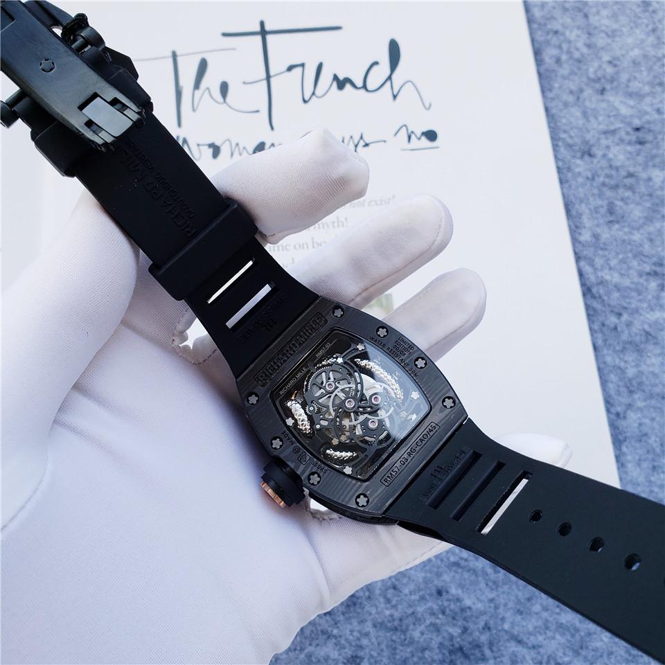 Replica Richard Mille Carbon Fiber Automatic Machine Watch 42MM