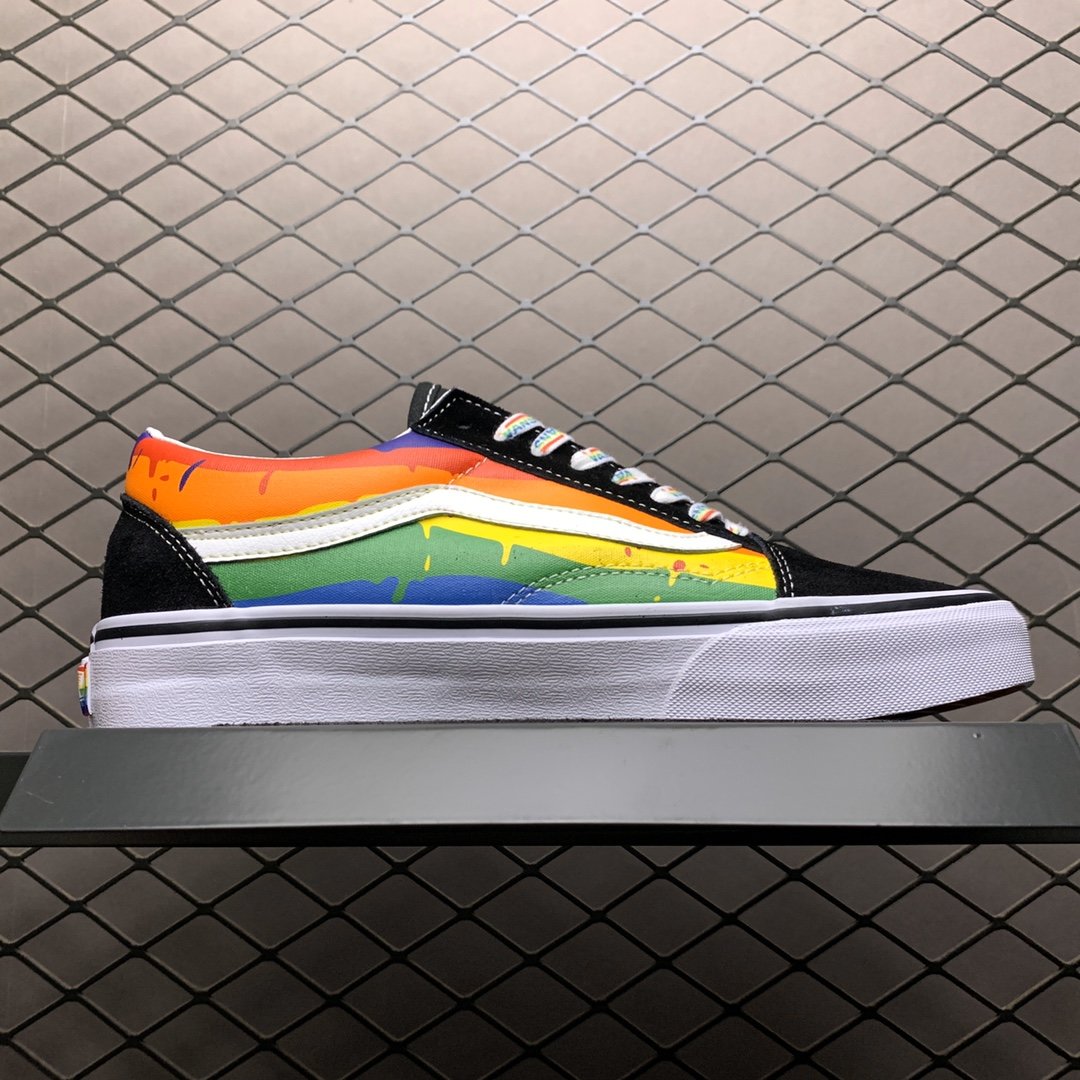 Replica Vans Shoe Vans Old Skool Low Black Rainbow Size 35-44