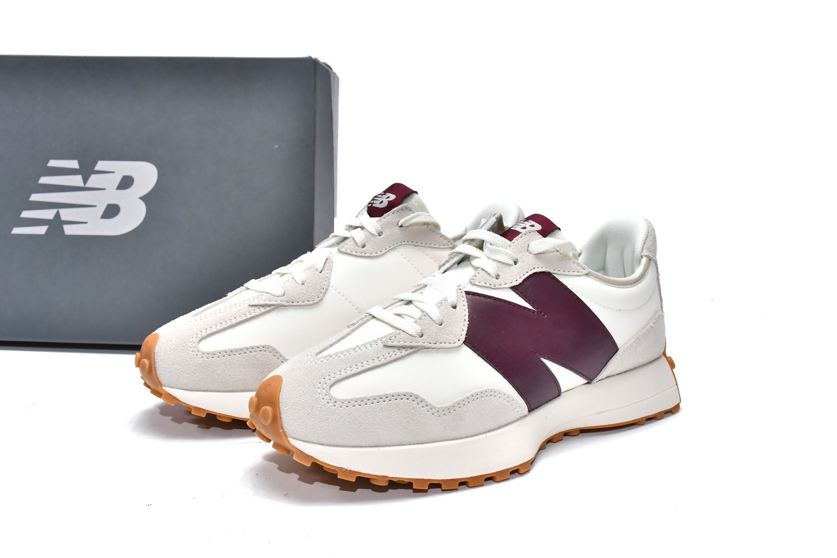 Replica New Balance Shoe WS327KA New Balance 327 White Dark Red