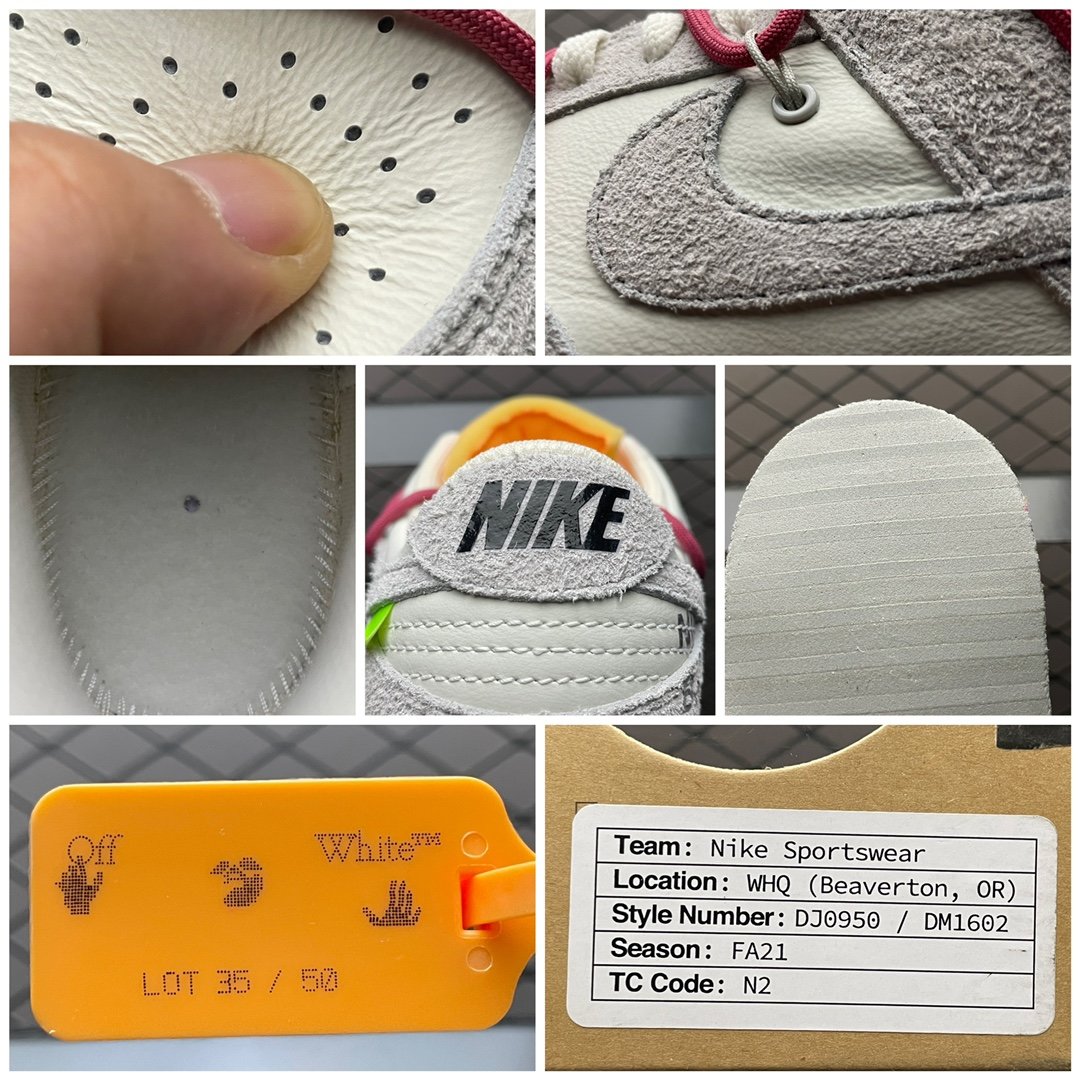 Replica OFF White Shoe Off-White x Nike Dunk OW The 50NO.37 DJ0950-114 36-46 0958