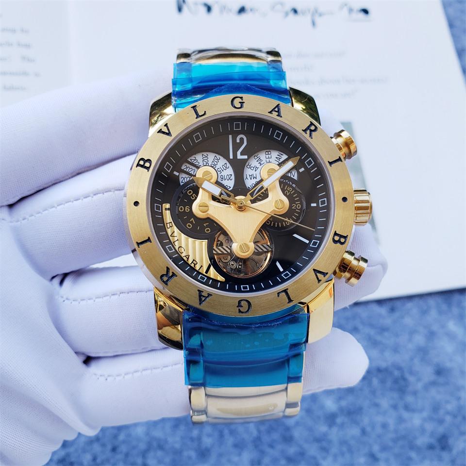 Replica BVLGARI 904l Stainless Steel Automatic Machine Watch 45MM