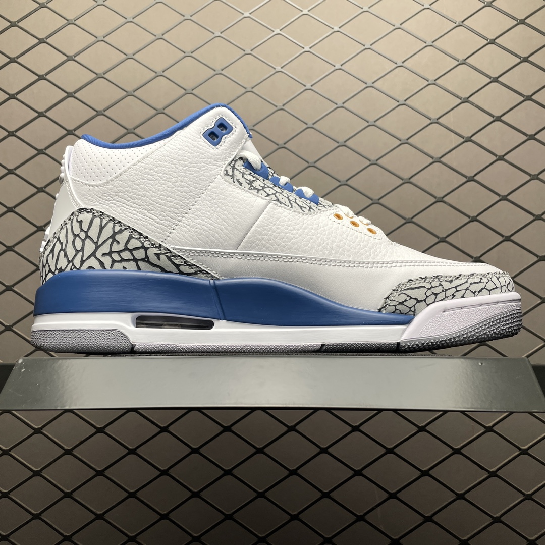 Replica Air Jordan Shoe Air Jordan 3 Retro White and True Blue CT8532-148 Size 40-47.5