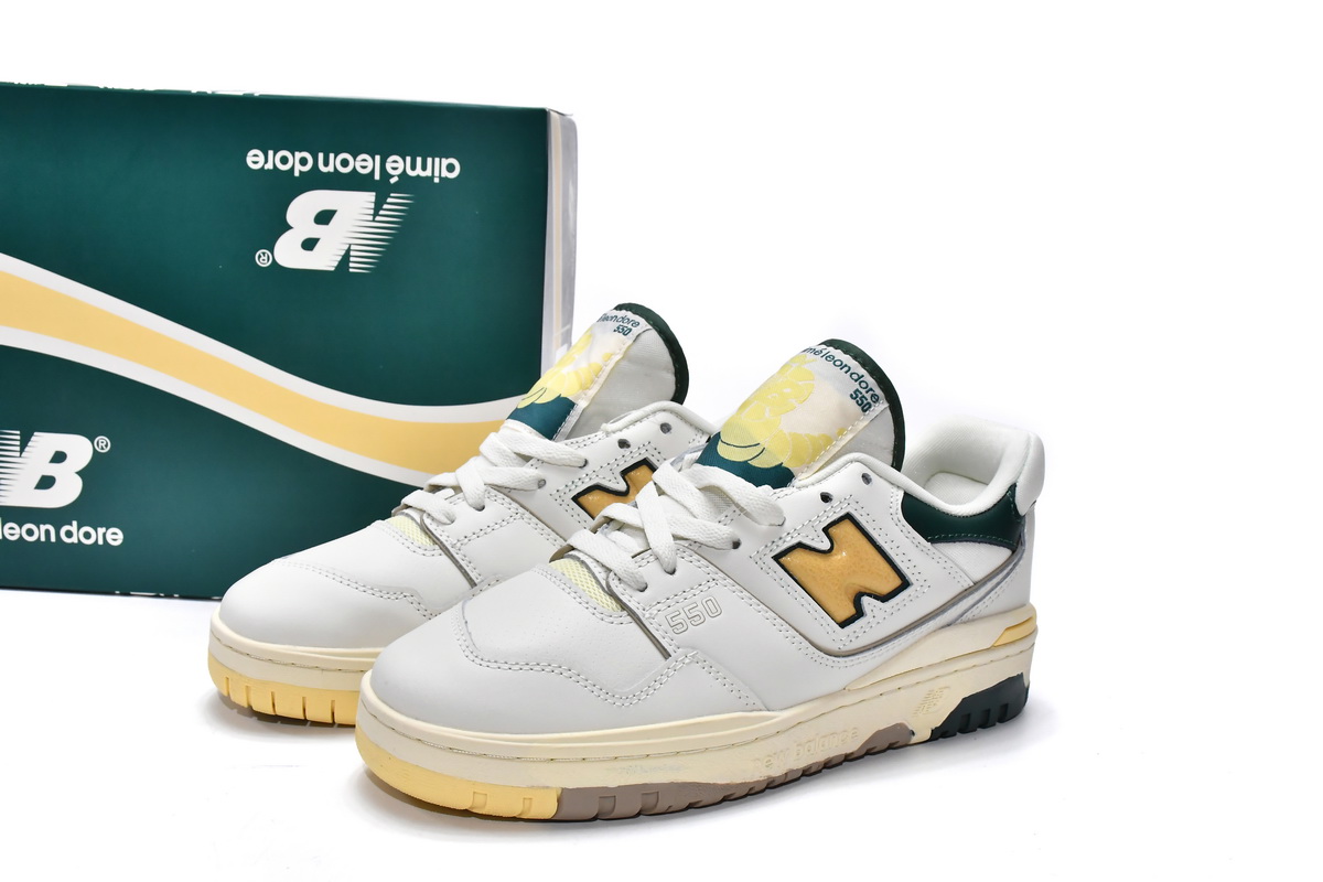Replica New Balance Shoe BB550A2 Aim Leon Dore x New Balance 550 Green Yellow
