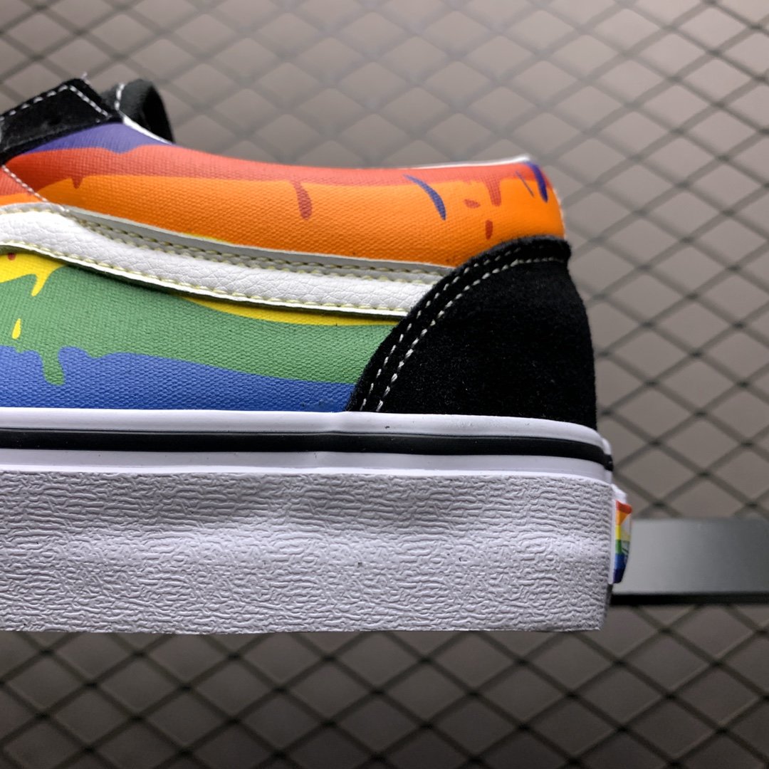 Replica Vans Shoe Vans Old Skool Low Black Rainbow Size 35-44