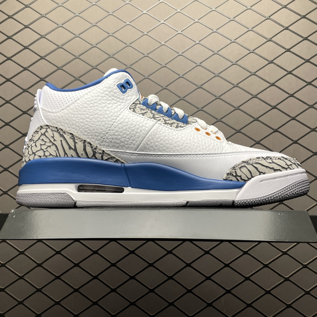 Replica Air Jordan Shoe Air Jordan 3 RetroWhite and True Blue CT8532-148