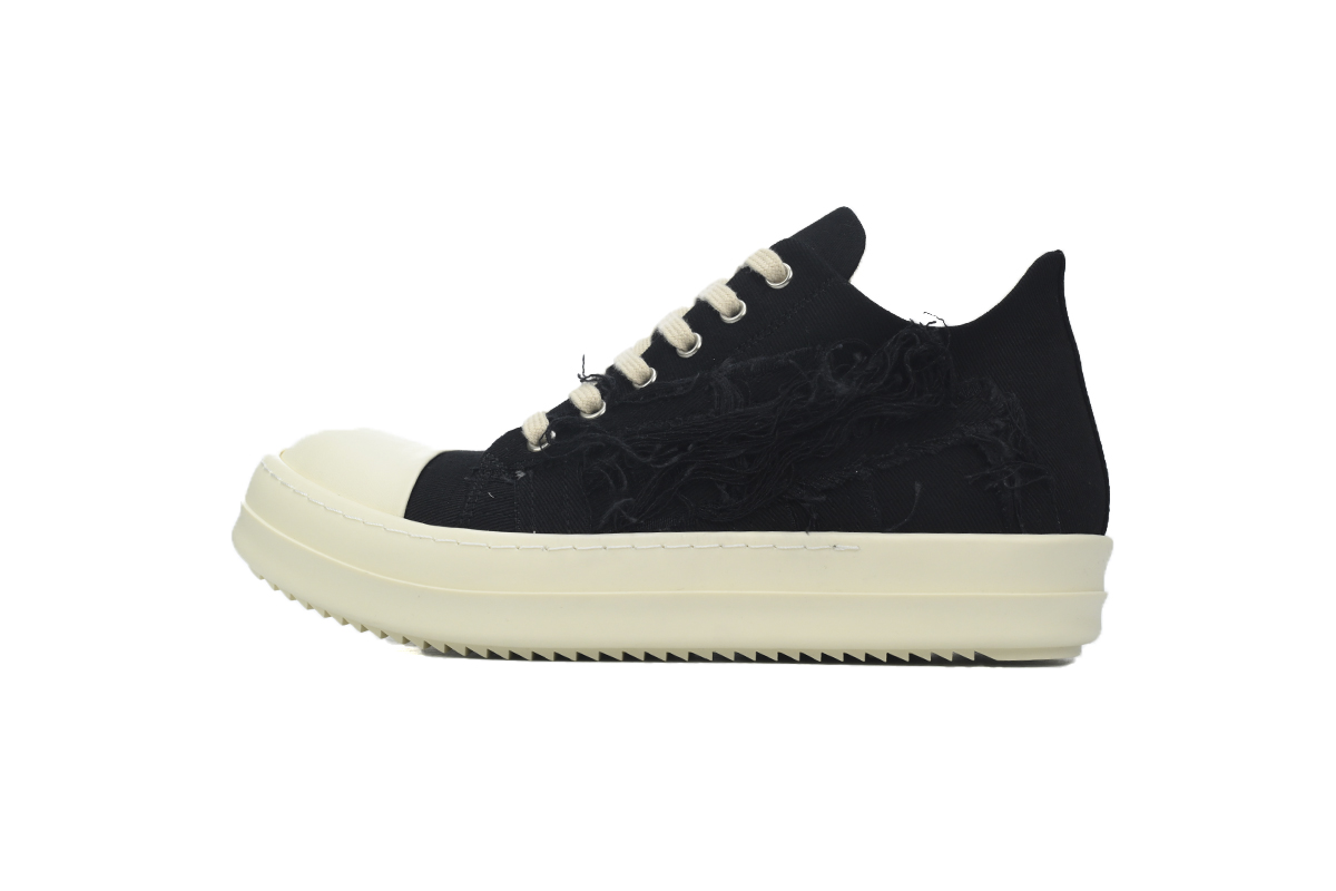 Replica Rick Owens Shoe Rick Owens EDFU DRKSHDW Slashed Low ‘Black Milk’